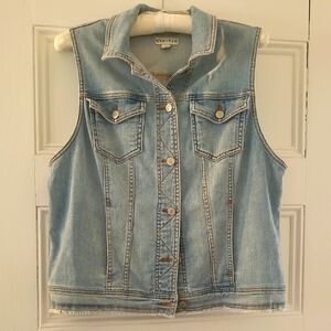 Ava & Viv Distressed Light Jean Vest